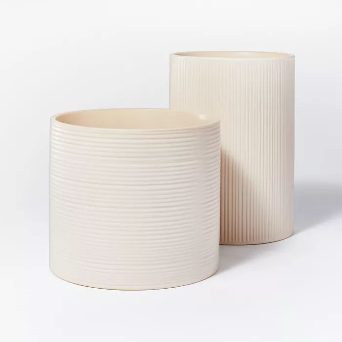 7&#34; x 8&#34; Textured Ceramic Vase Off White - Threshold&#8482; designed with Studio McGee | Target