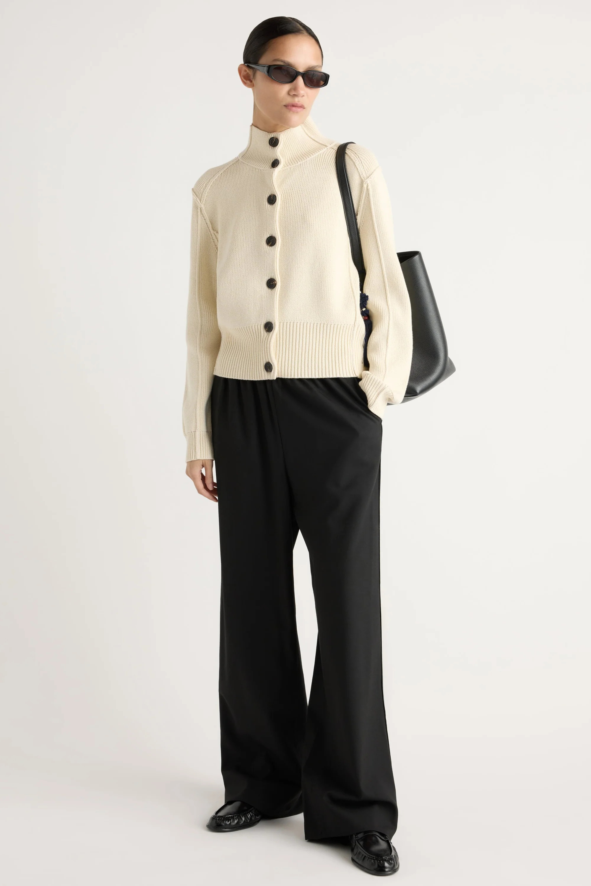 Clove Button Mock-Neck Knit Cardigan | Modern Citizen