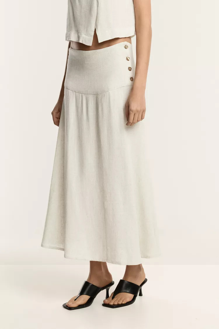 Falda midi denim ligero | Lefties ES