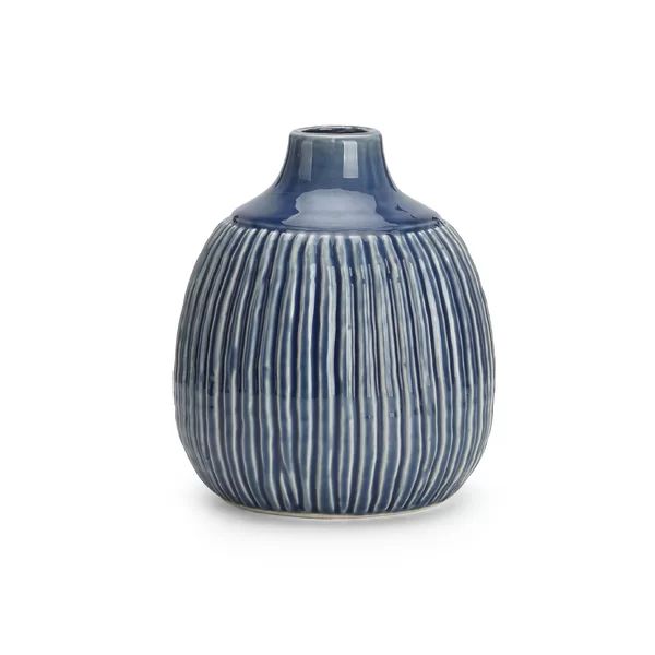 Kher Visually Up-Scaling Ceramic Striped Table Vase | Wayfair North America