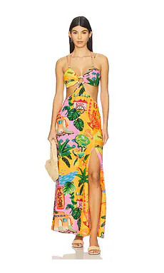 Kulani Kinis Beaded Cut Out Maxi Dress in Sunlit Spritz from Revolve.com | Revolve Clothing (Global)
