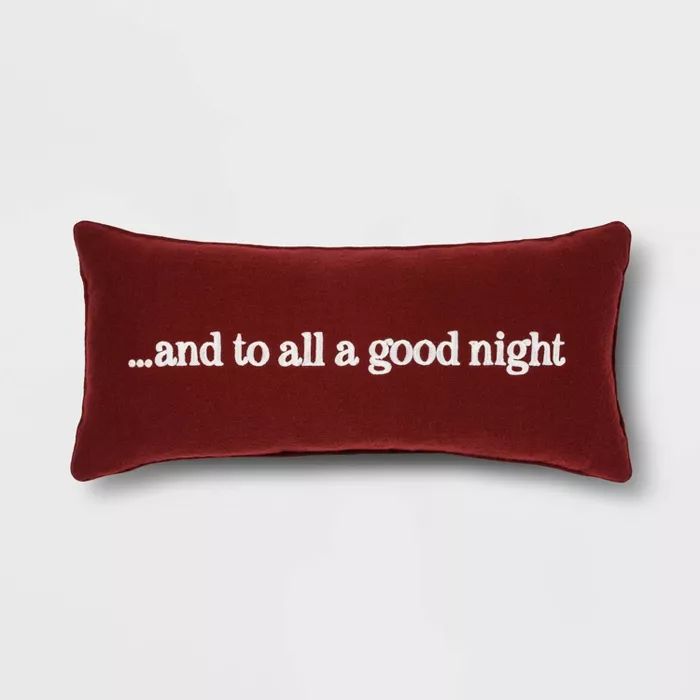 Oblong Flannel "To All a Good Night" Throw Pillow - Threshold™ | Target