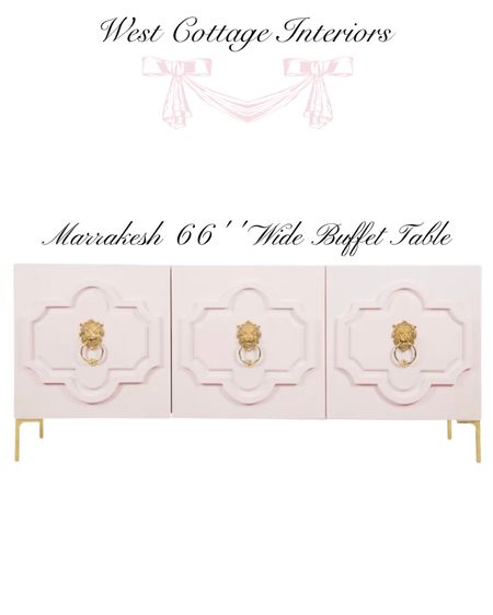 Marrakesh 66'' Wide Buffet Table 

Buffet table pink / living dining room decor / pink gold decor / pink console table / pink gold buffet table 

#LTKstyletip #LTKFind #LTKhome