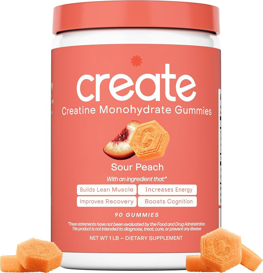 Create Creatine Monohydrate Gummies for Men & Women, Boost Focus, Strength, and Endurance, Anti-M... | Amazon (US)