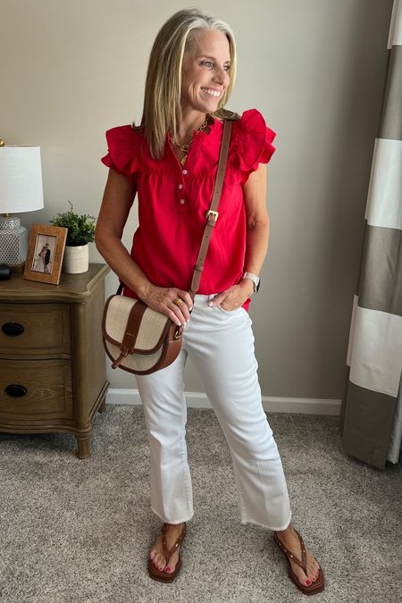 Summer means red and white. I love the combo. Great little too from Amazon! 
Wearing small
Love Chico’s white denim. Size 0

#LTKOver40 #LTKFindsUnder50 #LTKFindsUnder100