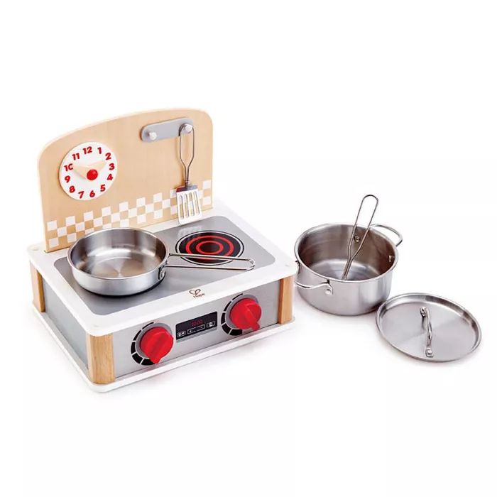 Hape 2-in-1 Pretend Play Wooden Tabletop Kitchen & Grill Set with Accessories | Target