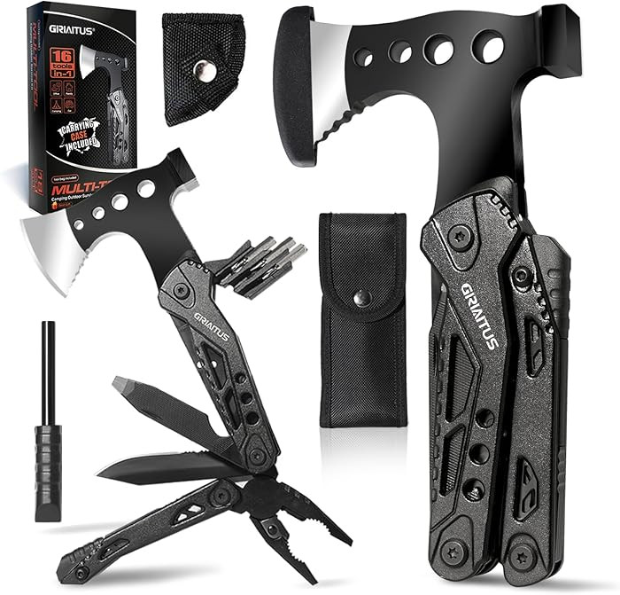 Camping Multitool Accessories Gifts for Men Dad 16 in 1 Upgraded Multi Tool Survival Gear with Ax... | Amazon (CA)