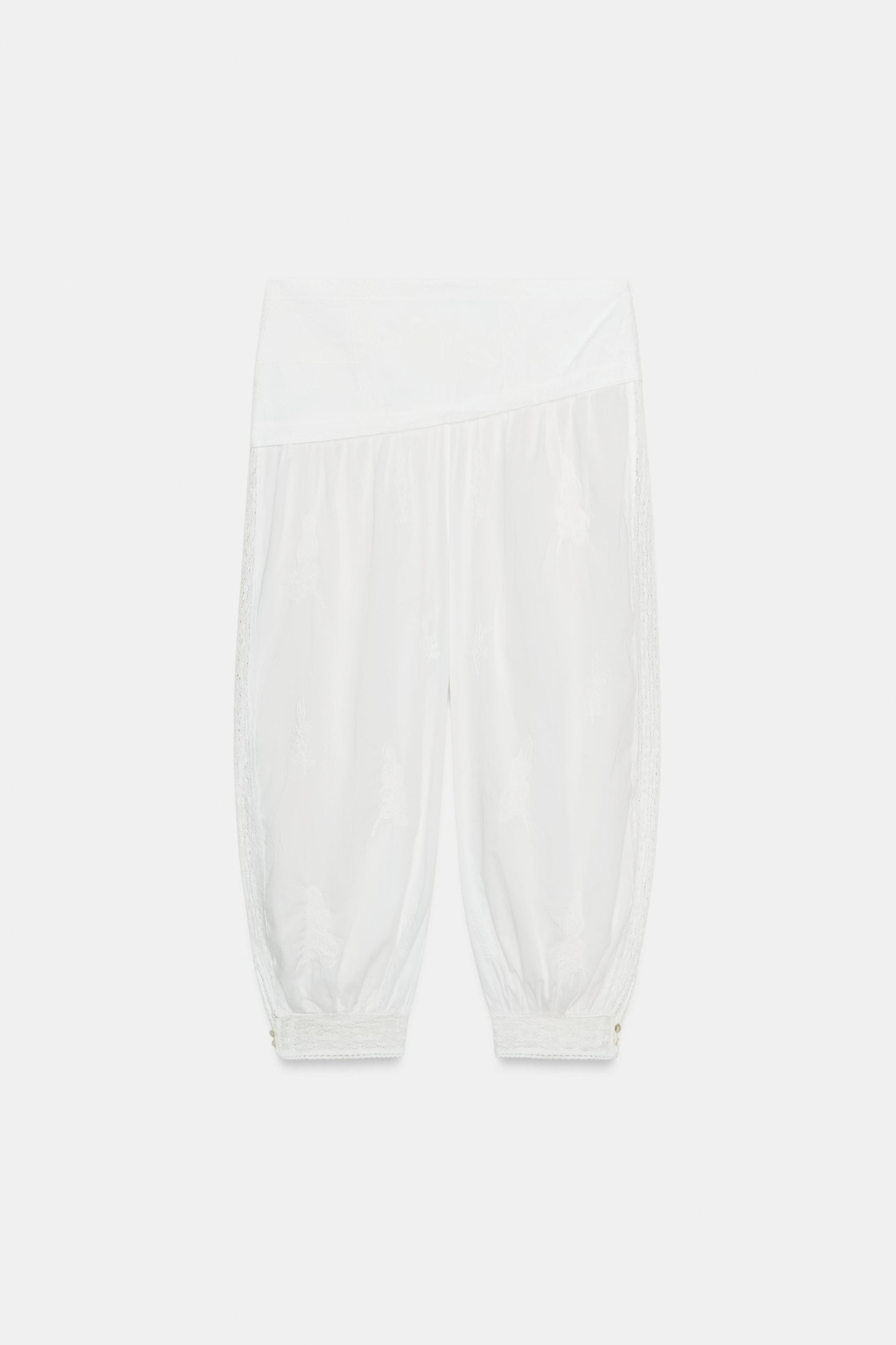 ZW COLLECTION EMBROIDERED BLOOMER PANTS | Zara US