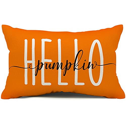 4TH Emotion Happy Fall Pumpkin Halloween Throw Pillow Cover Farmhouse Autumn Cushion Case for Sofa C | Amazon (US)