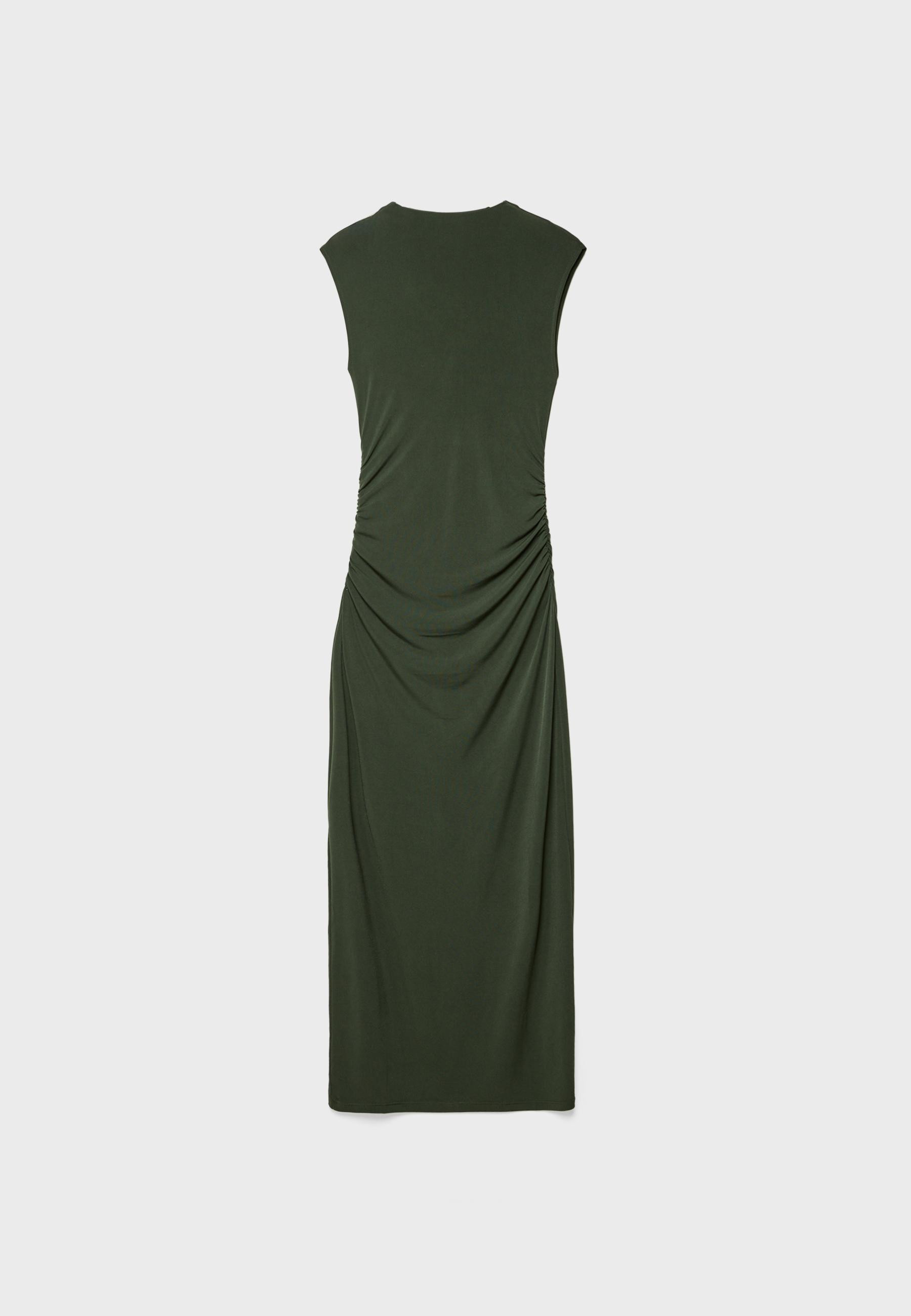 Robe midi froncée - Tout afficher femme | Stradivarius France | Stradivarius (FR)