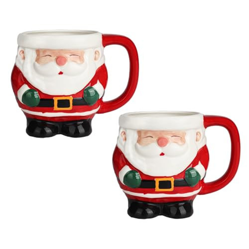 Vitrignis Ceramics Christmas Mugs Set Of 2-17oz Cute Santa Claus Mugs - Christmas Coffee Cup For Coffee Tea Hot Chocolate Xmas Holiday Gifts | Amazon (US)