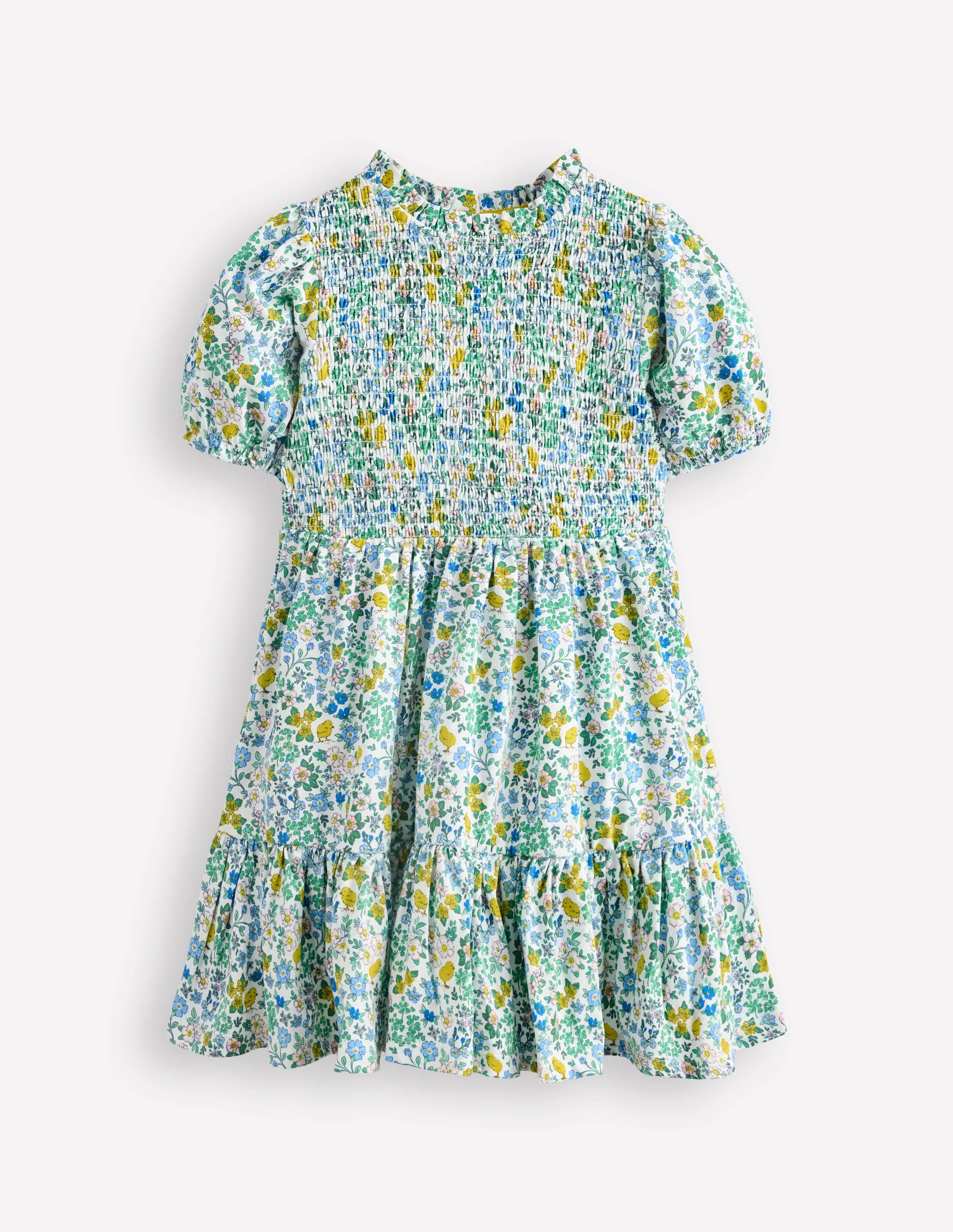 Aurora Shirred Twirly Dress-Vanilla White Chick Floral | Boden (US)