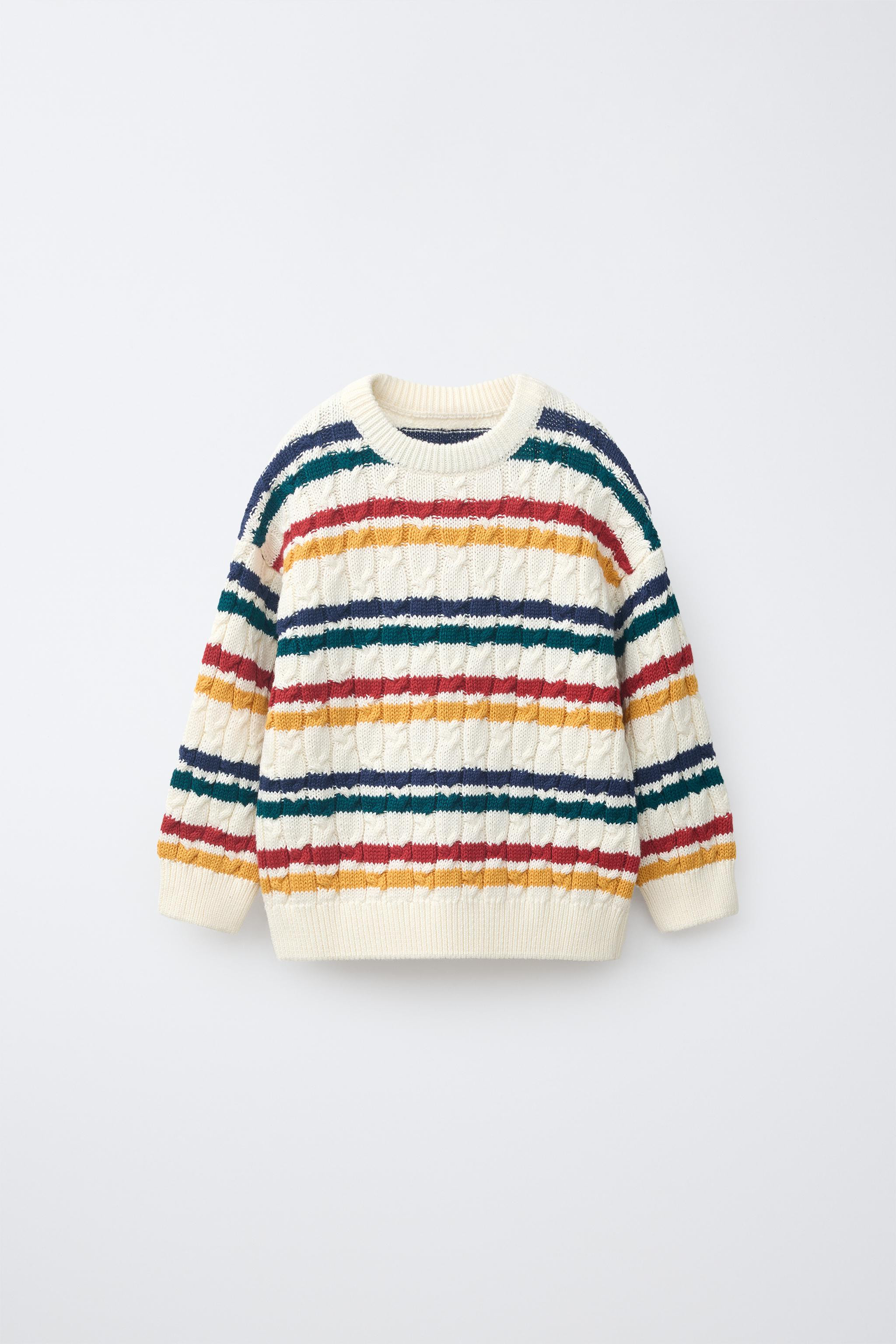 CABLE KNIT STRIPED JUMPER | Zara US