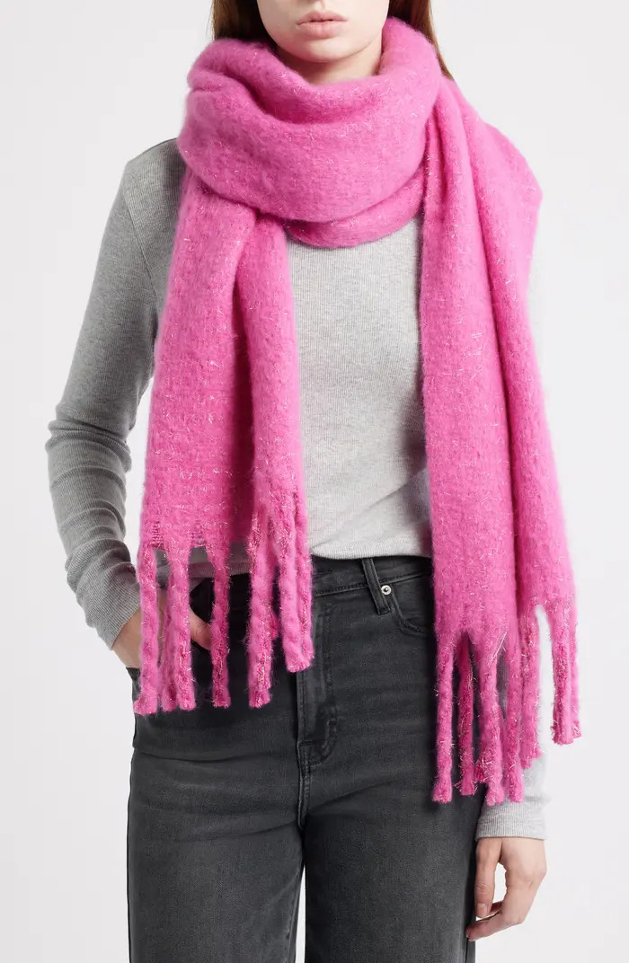 Cozy Sparkle Fringe Scarf | Nordstrom