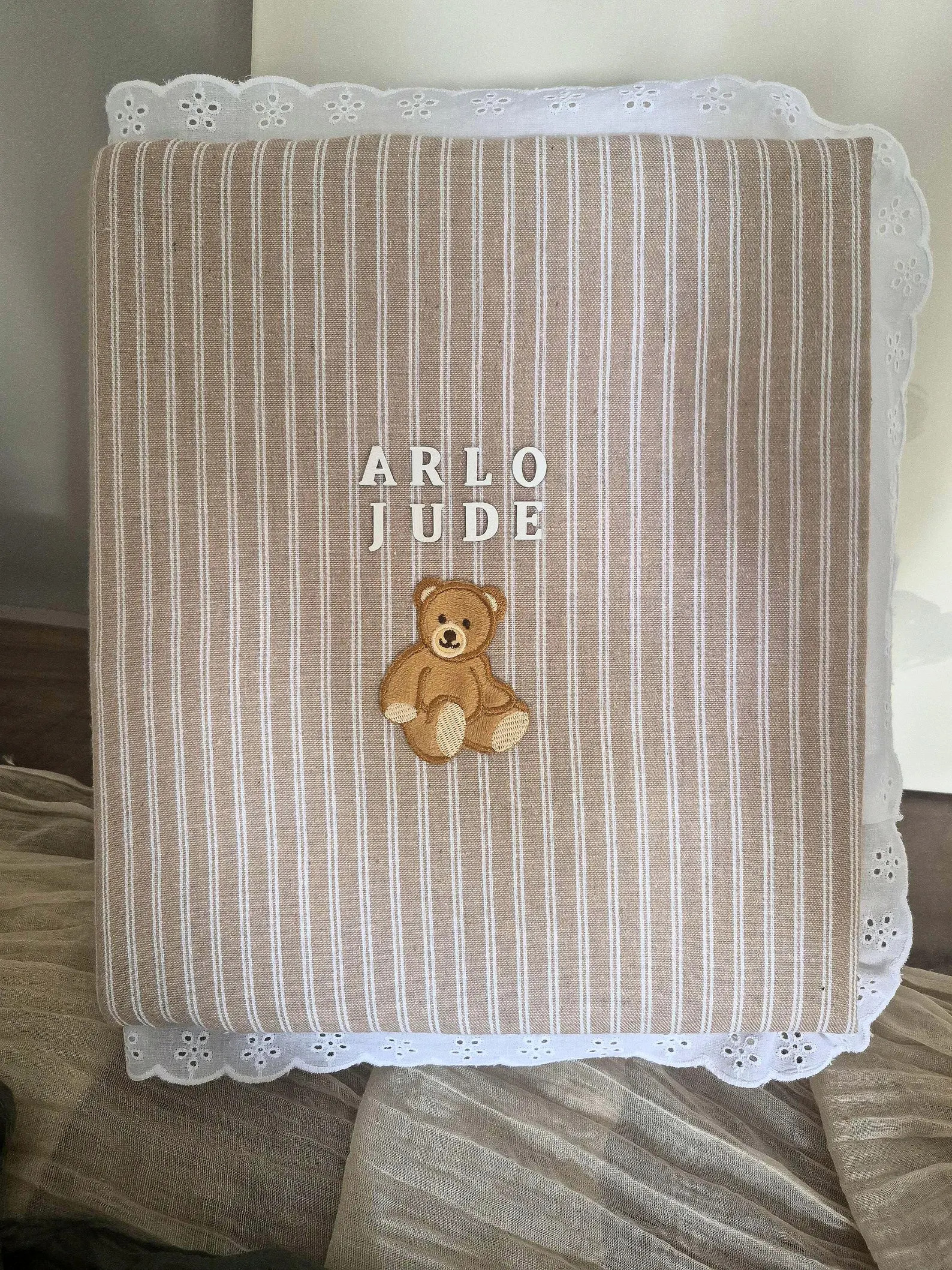 Personalised Embroidered Baby Memory Book | Fabric Binder Keepsake Scrapbook ((Ideas Insert)) | Etsy (Global)