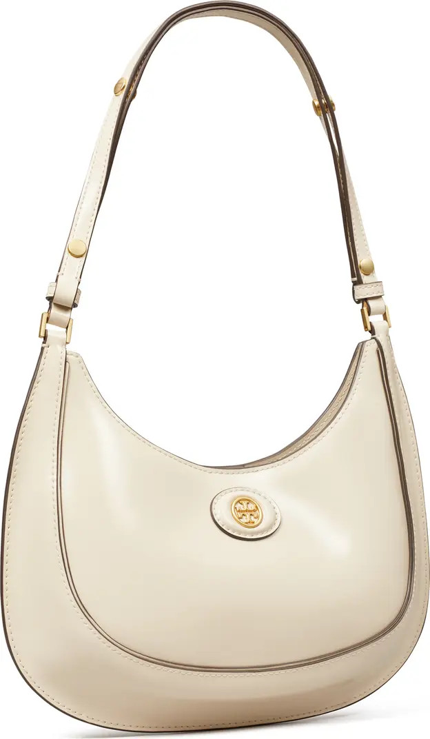 Tory Burch Robinson Spazzolato Crescent Leather Shoulder Bag | Nordstrom | Nordstrom