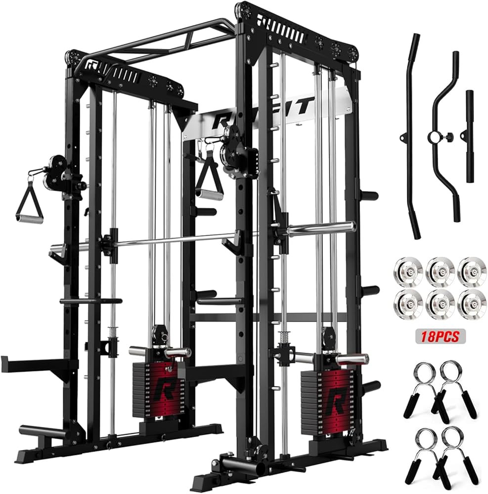 RitFit M1 & M1 Pro Smith Machine with Cable Crossover System, Multi-Function Squat Rack Power Cag... | Amazon (US)