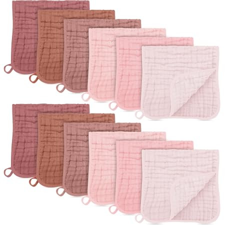 Lovely Care 12 Pack Muslin Burp Cloths 100% Cotton Muslin Cloths Large 20''x10'' Extra Soft and A... | Amazon (US)