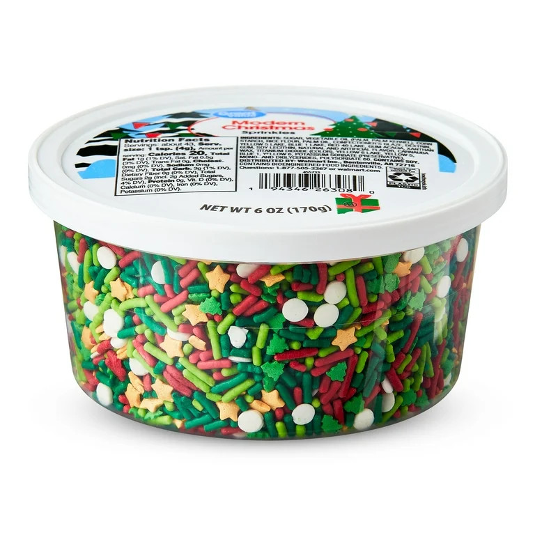 Great Value Modern Christmas Sprinkles, Multicolor, 6 oz | Walmart (US)