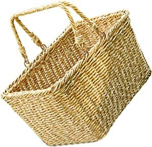 Zerodeko African Market Basket Wicker Grocery Basket Woven Shopping Basket Straw Picnic Basket wi... | Amazon (US)