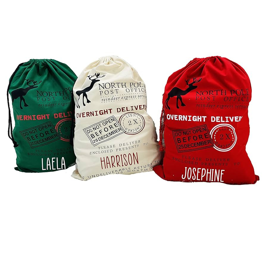 Christmas Bag Bag for Presents Christmas Gift Custom Santa Sack Oversized Santa sack Personalized... | Amazon (US)