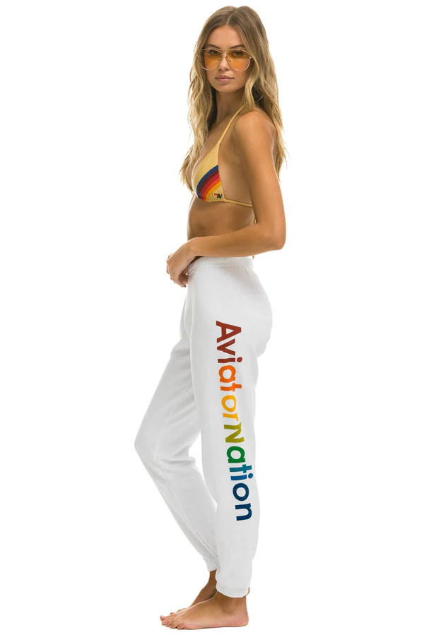 AVIATOR NATION SWEATPANTS - WHITE | Aviator Nation