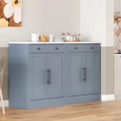 Coffee Bar Cabinet with Drawer, 2 Adjustable Shelves and 2 Door Shelves for Dining, Kitchen | Wayfair North America