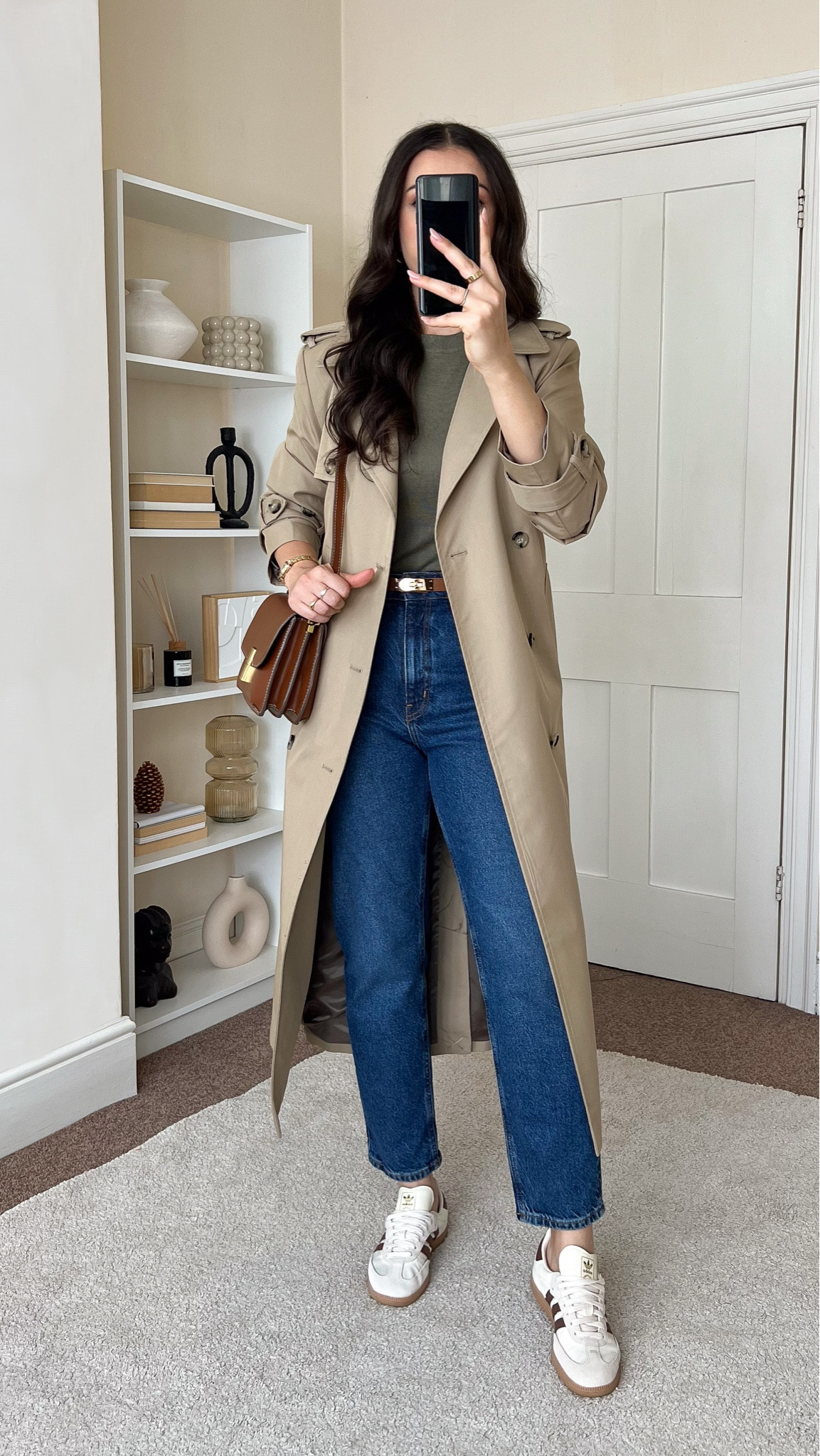 Casual chic summer to autumn transitional outfit. Knit top is Mango, wearing size S. Trench coat is Mango, wearing size S. Jeans are H&M, wearing size UK8.

#LTKautumn #LTKeurope #LTKuk