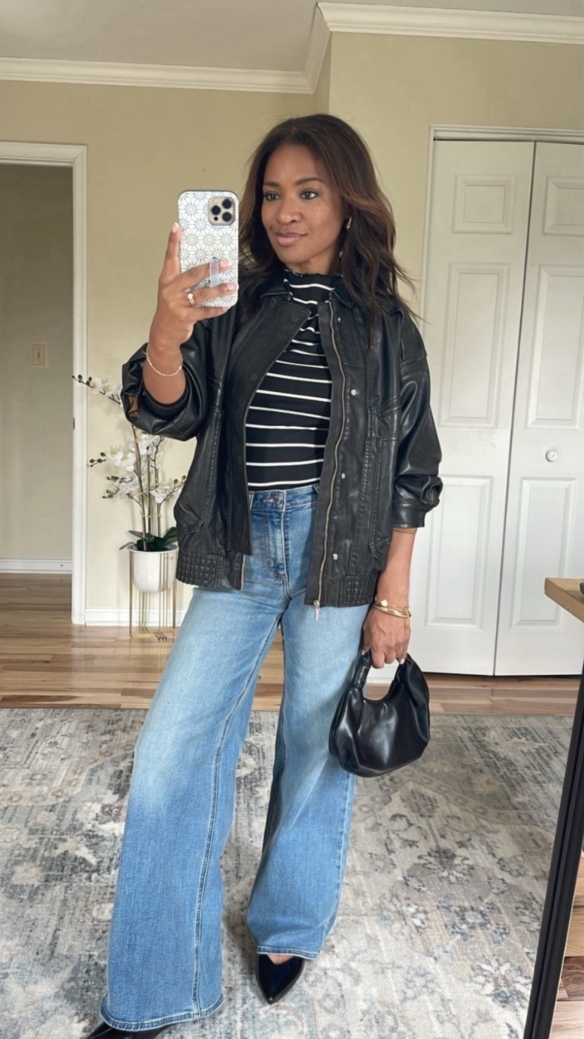 Wearing a small in the jacket and a size 6 in the jeans! 

#ltkfindsunder50 #ltkover40 #ltkfindsunder100

