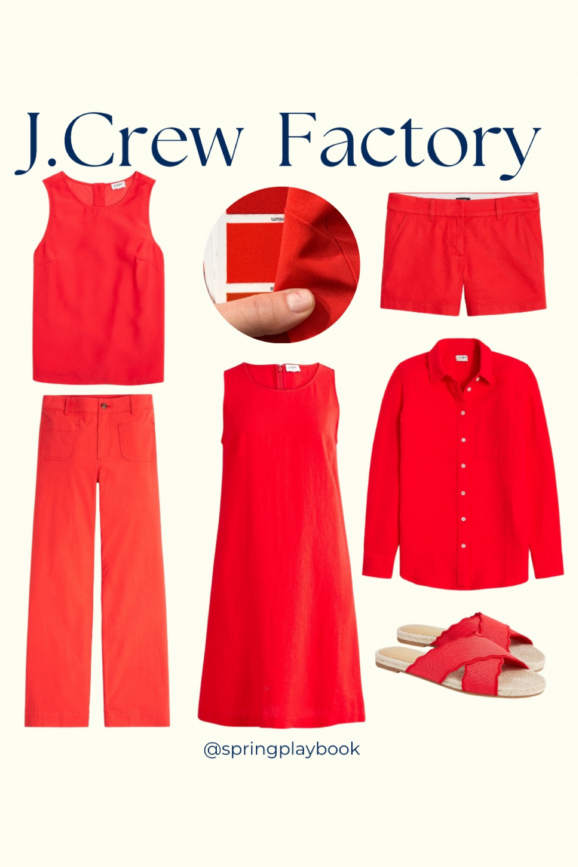 Red for Springs at J.Crew Factory. 

Best for Warm & Clear Springs. Colors may vary slightly by material. Swatches is the sleeveless shirt pictured. 

#createdcolorful #createdcolorfulspring #hocspring #tcispring #pcaspring #lightspring #warmspring #truespring #brightspring #clearspring #paintboxspring #bluespring #hocgeranium

#LTKOver40 #LTKMidsize #LTKSaleAlert