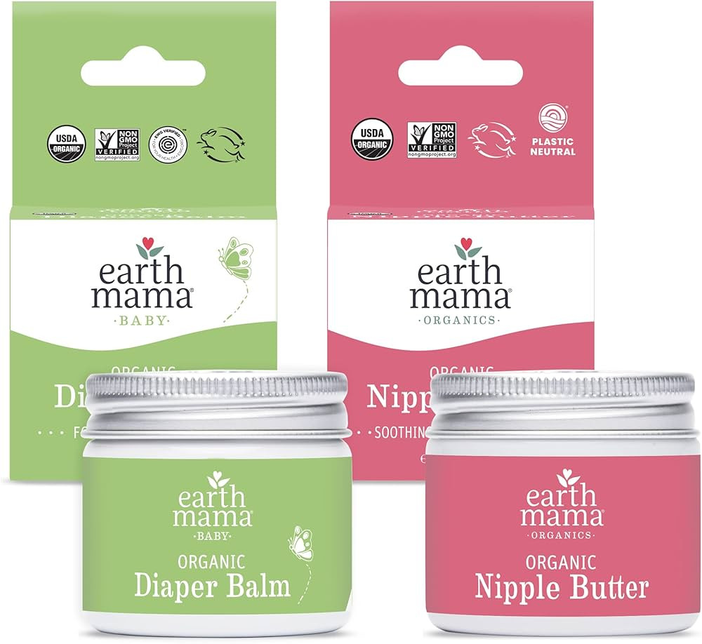 Organic Nipple Butter™ + Organic Diaper Balm | Earth Mama's Sensitive Skincare BFF Breastfeedin... | Amazon (US)