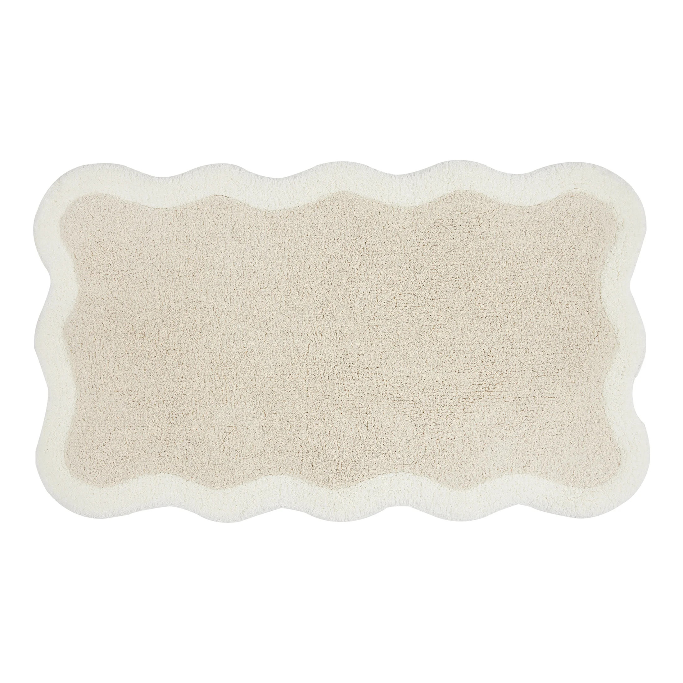 Mainstays by Becky G. & Alejandra 100% Cotton Scallop Bath Rug, Papyrus Beige, 20" x 34" | Walmart (US)