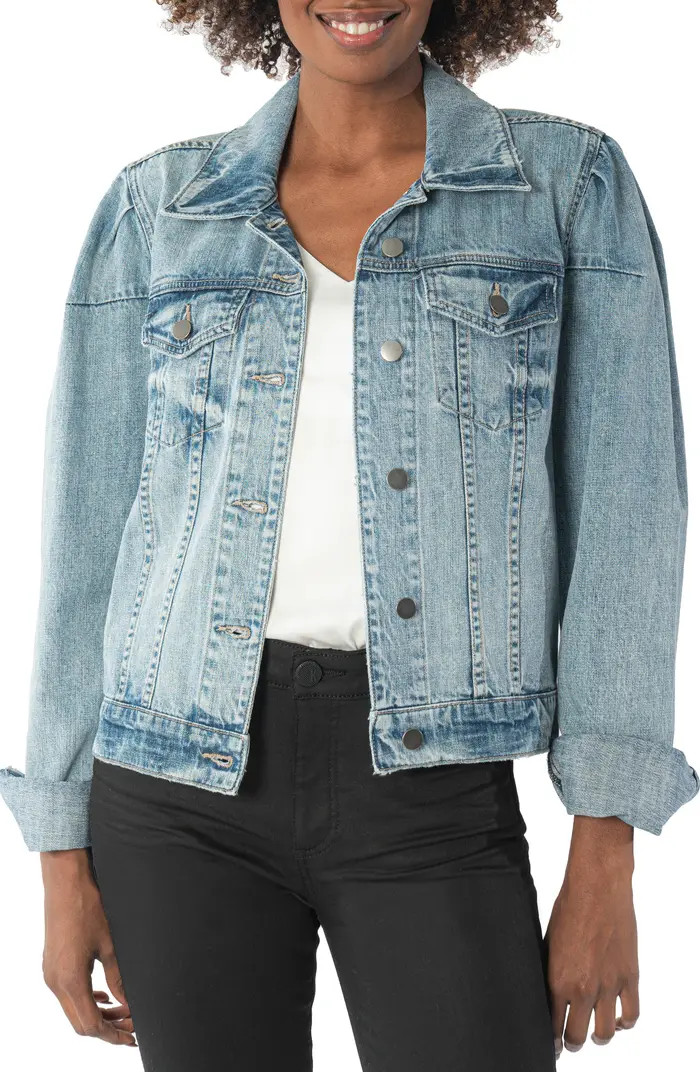 KUT from the Kloth Julia Balloon Sleeve Denim Trucker Jacket | Nordstrom | Nordstrom