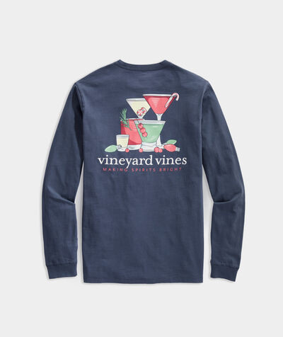 Making Spirits Bright Long-Sleeve Pocket Tee | vineyard vines