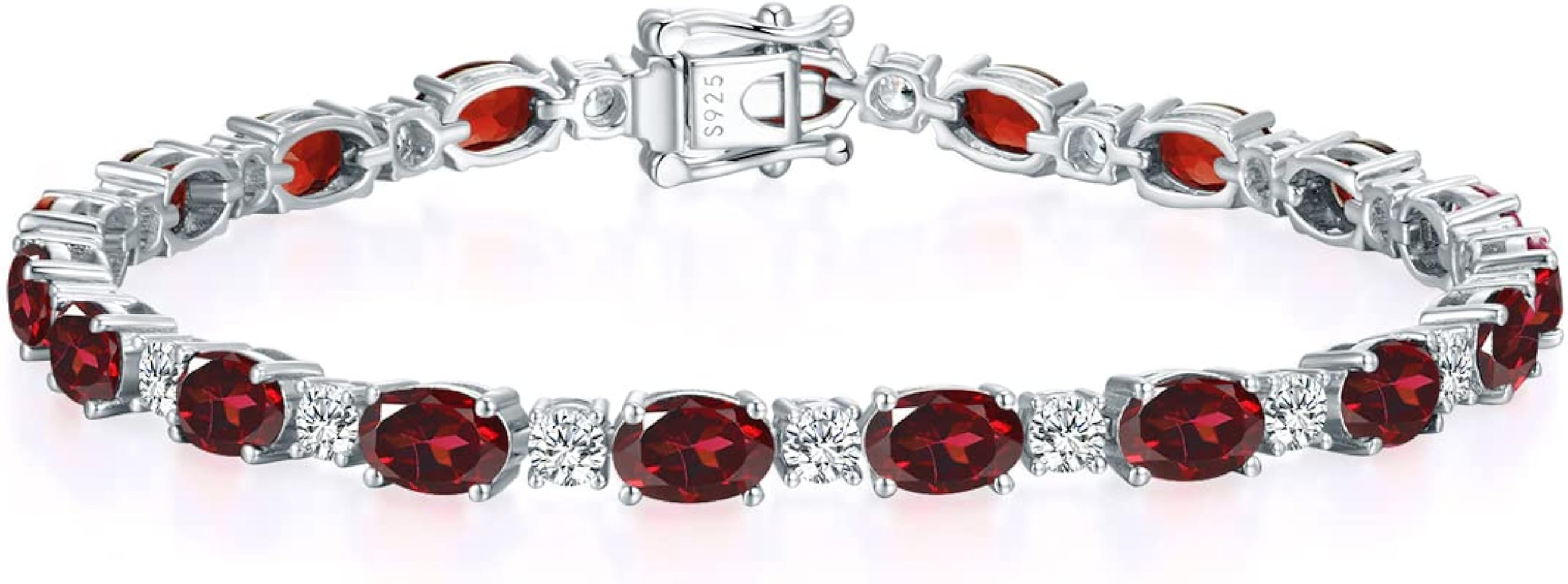 Sterling Silver Birthstone Tennis Bracelets for Women Gemstone Oval Tennis Bracelets Fine Jewelry... | Amazon (US)