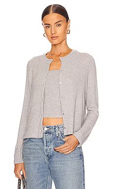 DONNI. Sweater Cardigan in Heather Grey from Revolve.com | Revolve Clothing (Global)