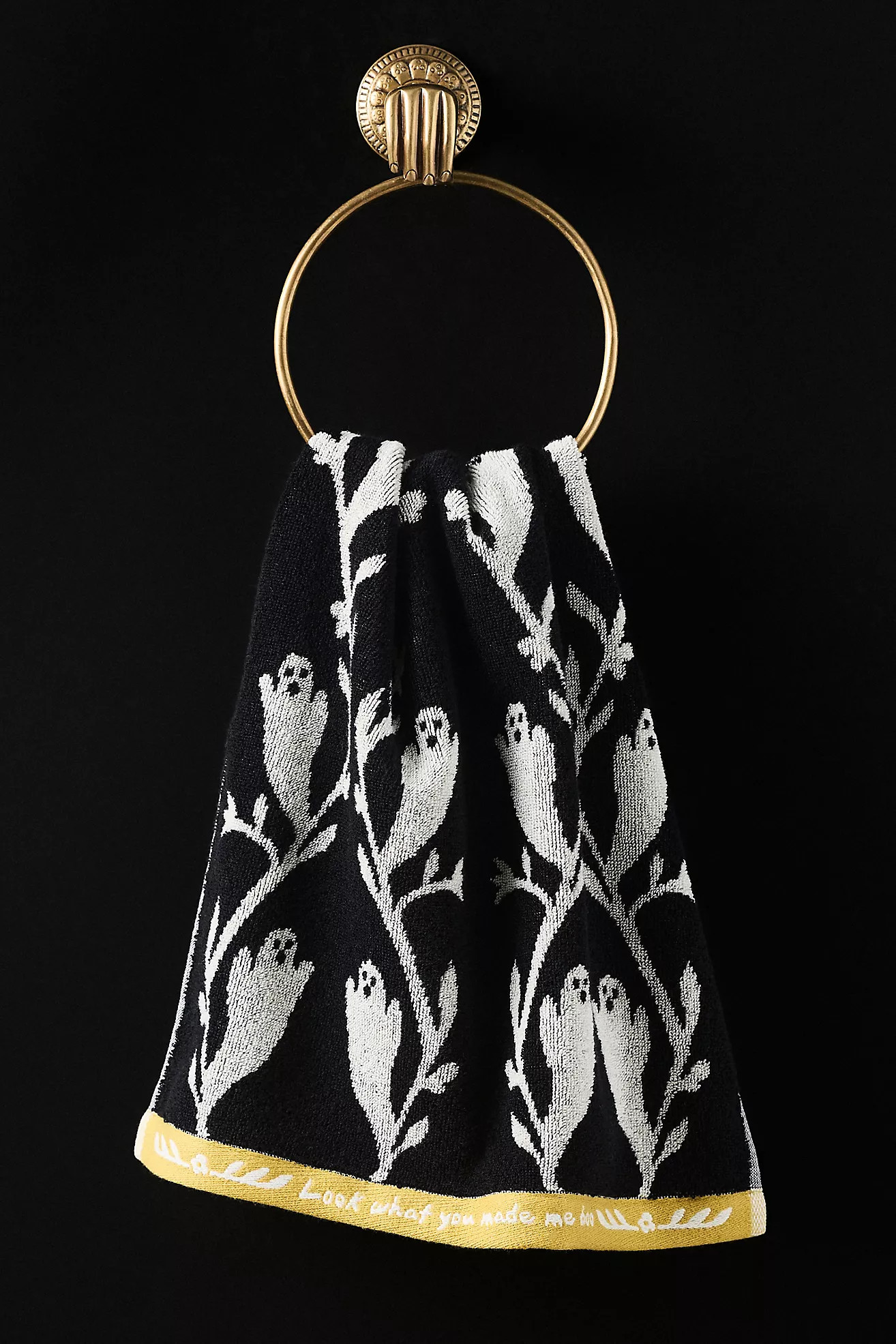 Halloween Cotton Icon Embroidered Hand Towel | Anthropologie (US)