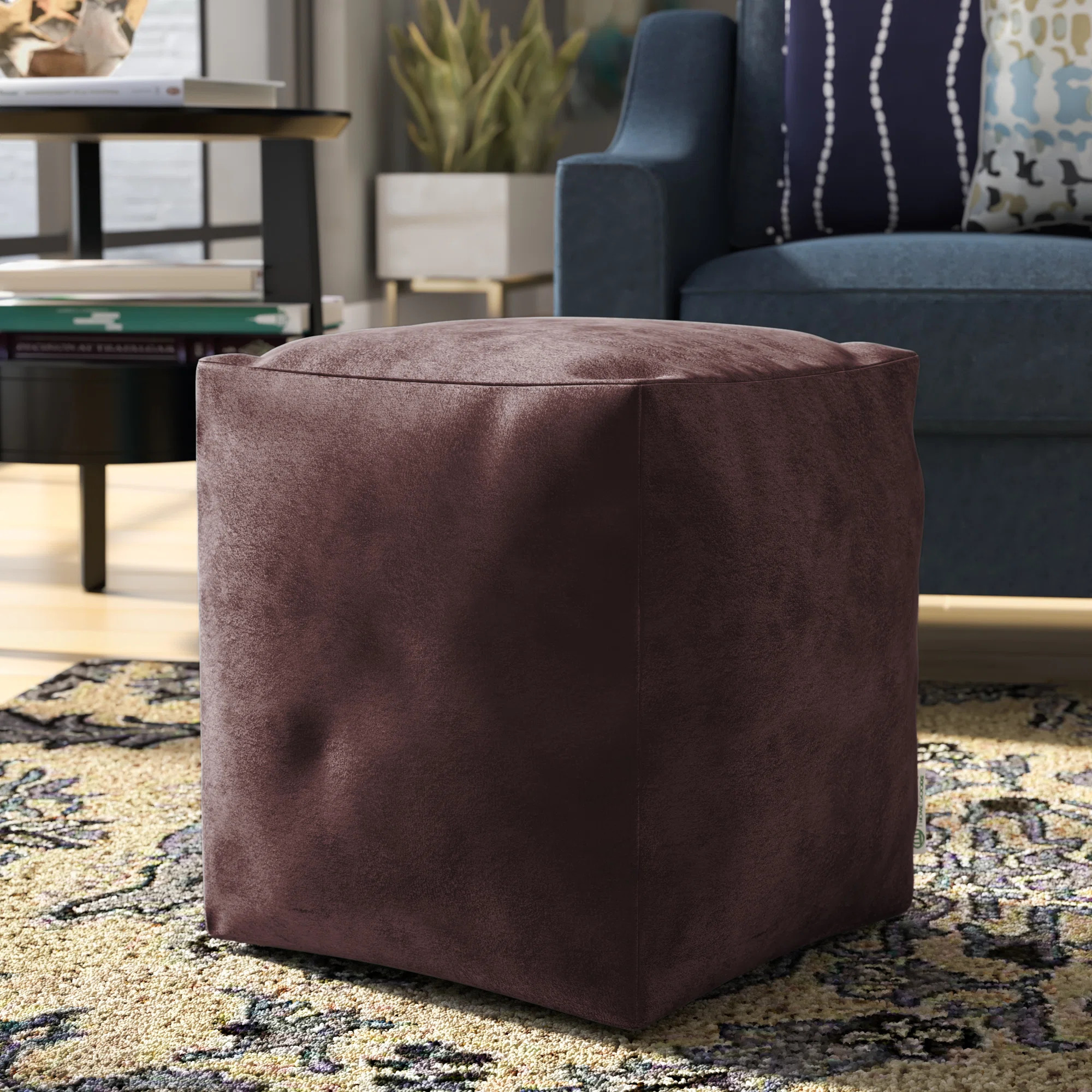 Sosebee 17'' Wide Velvet Square Pouf Ottoman | Wayfair North America
