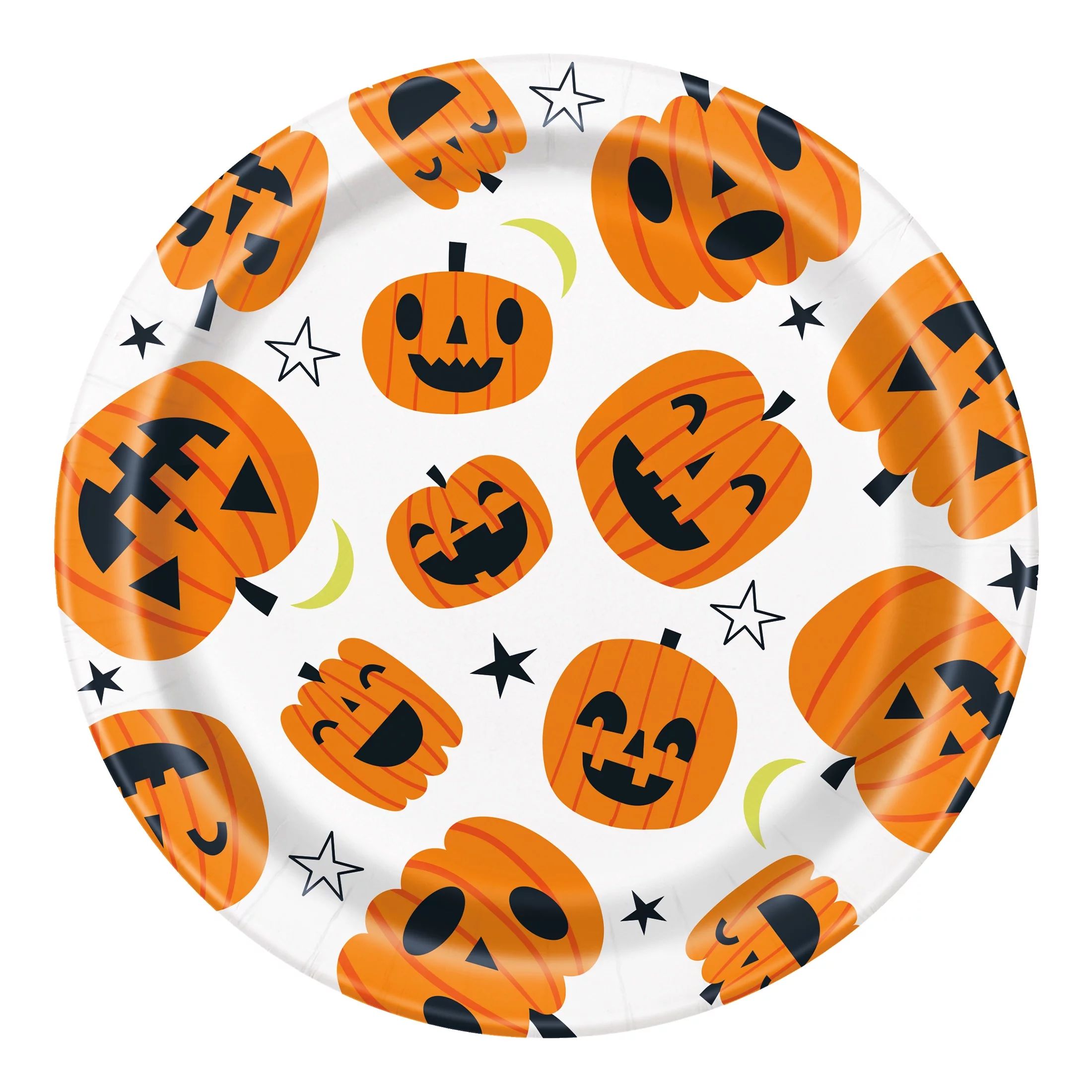 Halloween Pumpkin Toss Paper Dessert Plates, Orange and White, 7", 30 Count, Way To Celebrate - W... | Walmart (US)