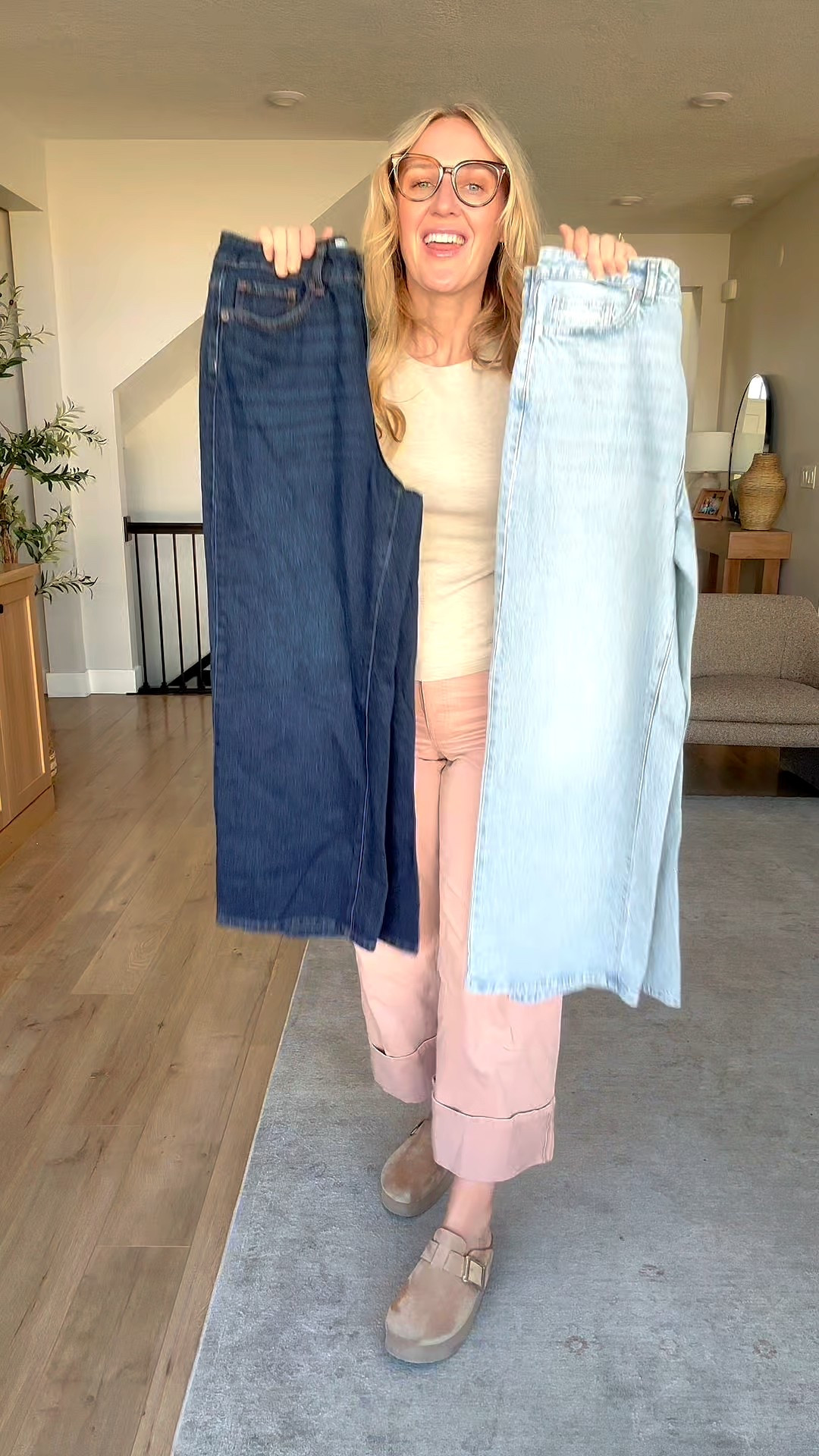 These high-waisted wide-leg jeans are my current favorite. They have that effortless Abercrombie-style vibe but are actually from Walmart — and only $26. The fit is flattering, structured, and comfortable, and they come in four different washes, making them such a good everyday denim staple that looks way more expensive than it is.

#WideLegJeans #HighWaistedJeans #AffordableJeans #BudgetDenim #EverydayJeans #FlatteringJeans #CasualDenim #AffordableStyle #BudgetFashion #StyleForLess #AffordableFinds #WalmartFashion #WalmartFinds #WalmartStyle #WalmartOutfits #MomStyle #EverydayStyle #CasualOutfits #DenimOutfit #ClosetStaples

#LTKSaleAlert #LTKdayinmylife #LTKMidsize