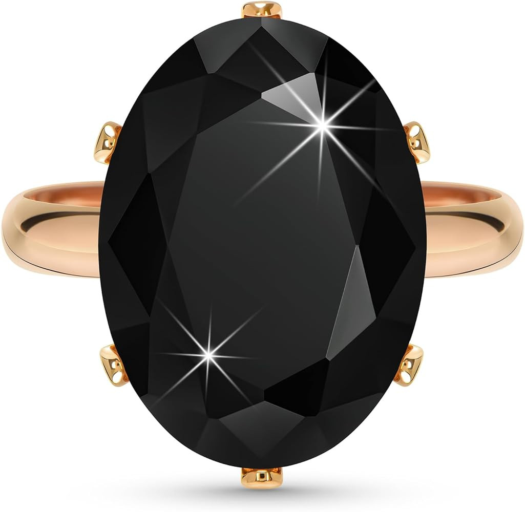 Linawe Cubic Zirconia Imitation Diamond Moissanite Rings for Women, 14K Gold/Rose Gold/Silver Adj... | Amazon (US)