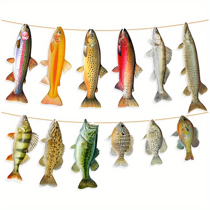 happy birthday fishing theme banner colorful paper fish - Temu | Temu Affiliate Program