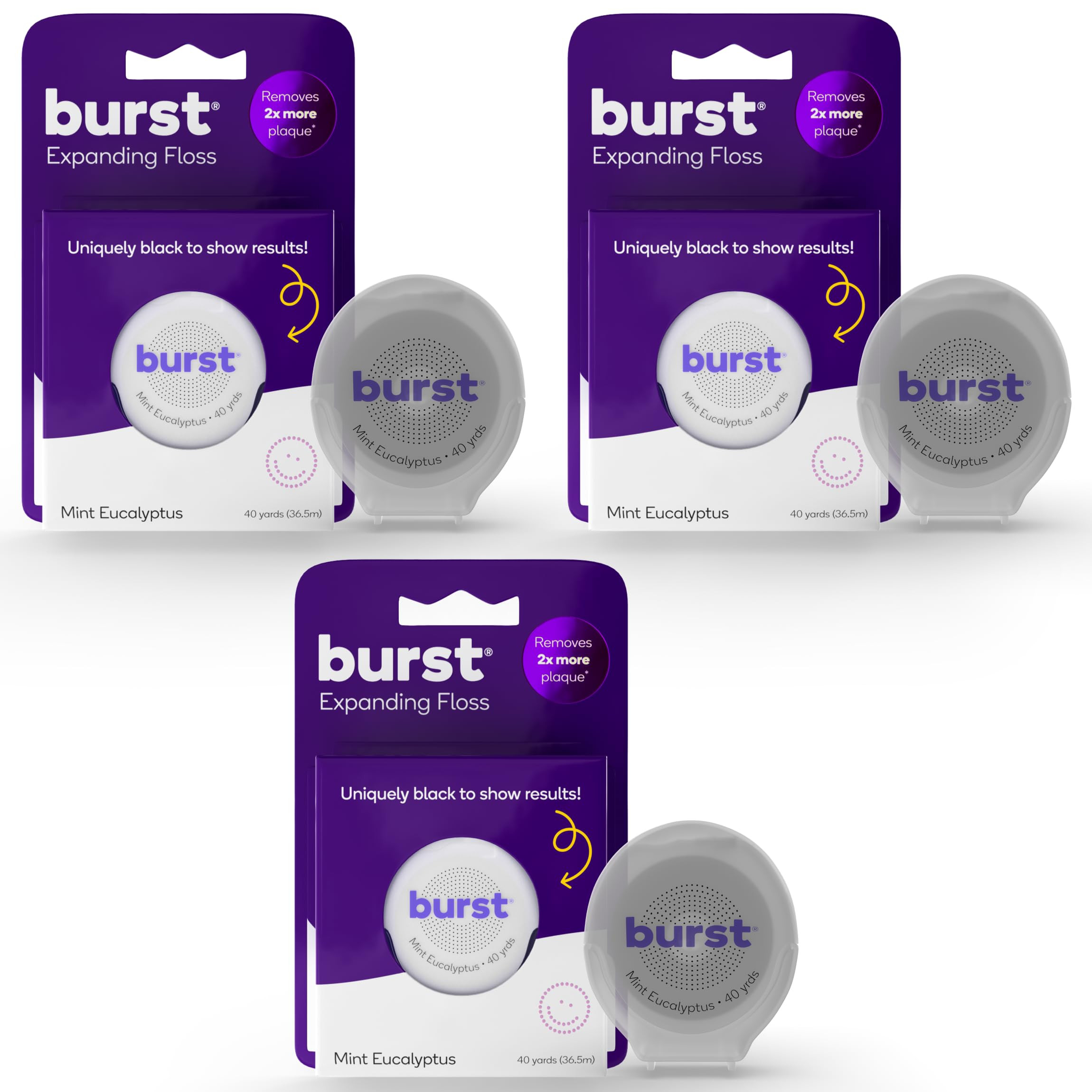 Burst Expanding Dental Floss (Mint Eucalyptus/120 Yards) | Stain Absorbing & Woven Tooth Floss wi... | Amazon (US)