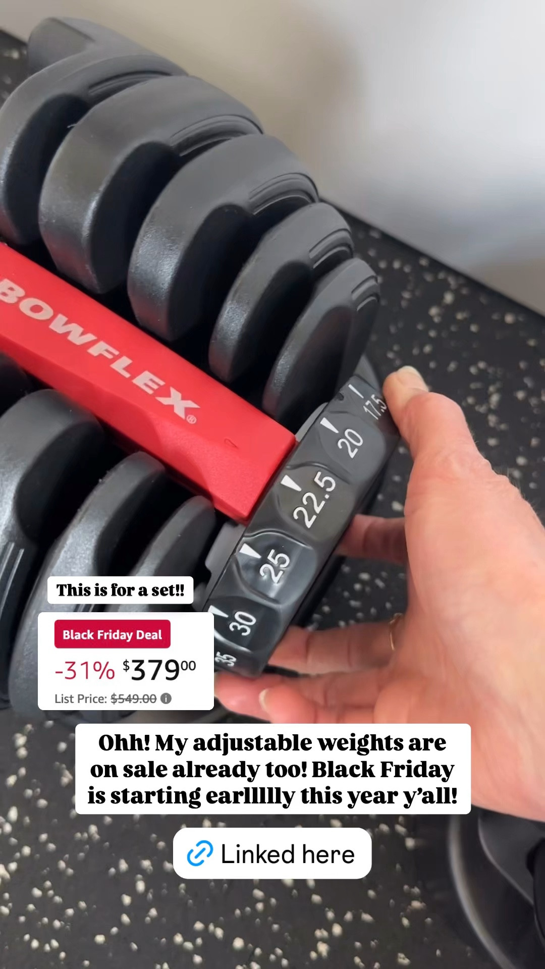 My adjustable weights are on sale already for Black Friday! 

#LTKFitness #LTKSaleAlert #LTKCyberWeek