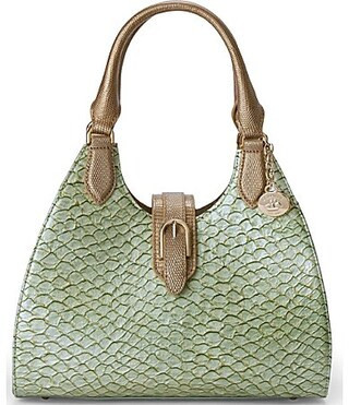 BRAHMIN Adrian Snake Embossed Satchel Bag - Mint Novella | Dillard's
