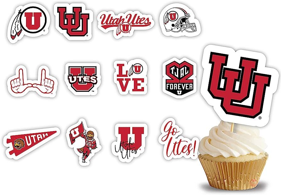 University of Utah Utes Graduation and Birthday Decorations, Licensed Cupcake Toppers and Favor P... | Amazon (US)