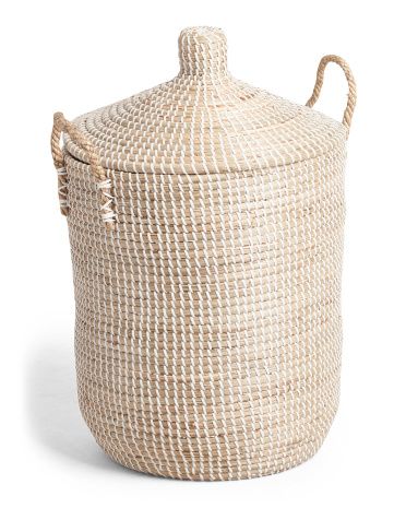 Medium Round Hamper With Rope Handles | TJ Maxx