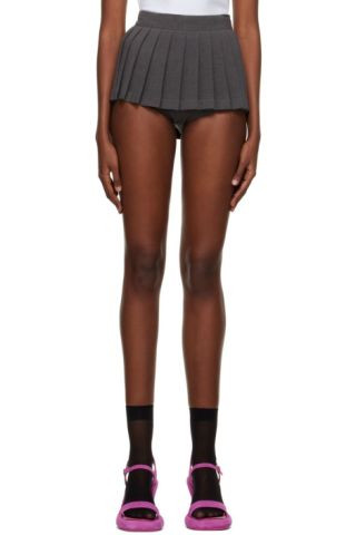 SSENSE Exclusive Gray Pleated Skort | SSENSE