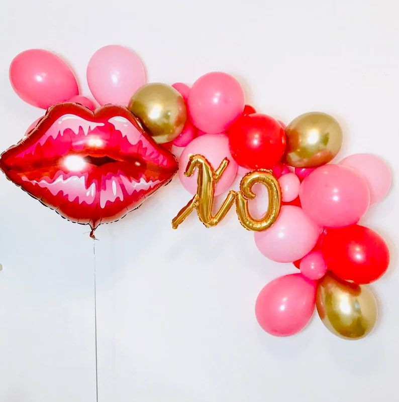 Pink Valentines Garland Pink and Gold Balloon Garland | Etsy | Etsy (US)