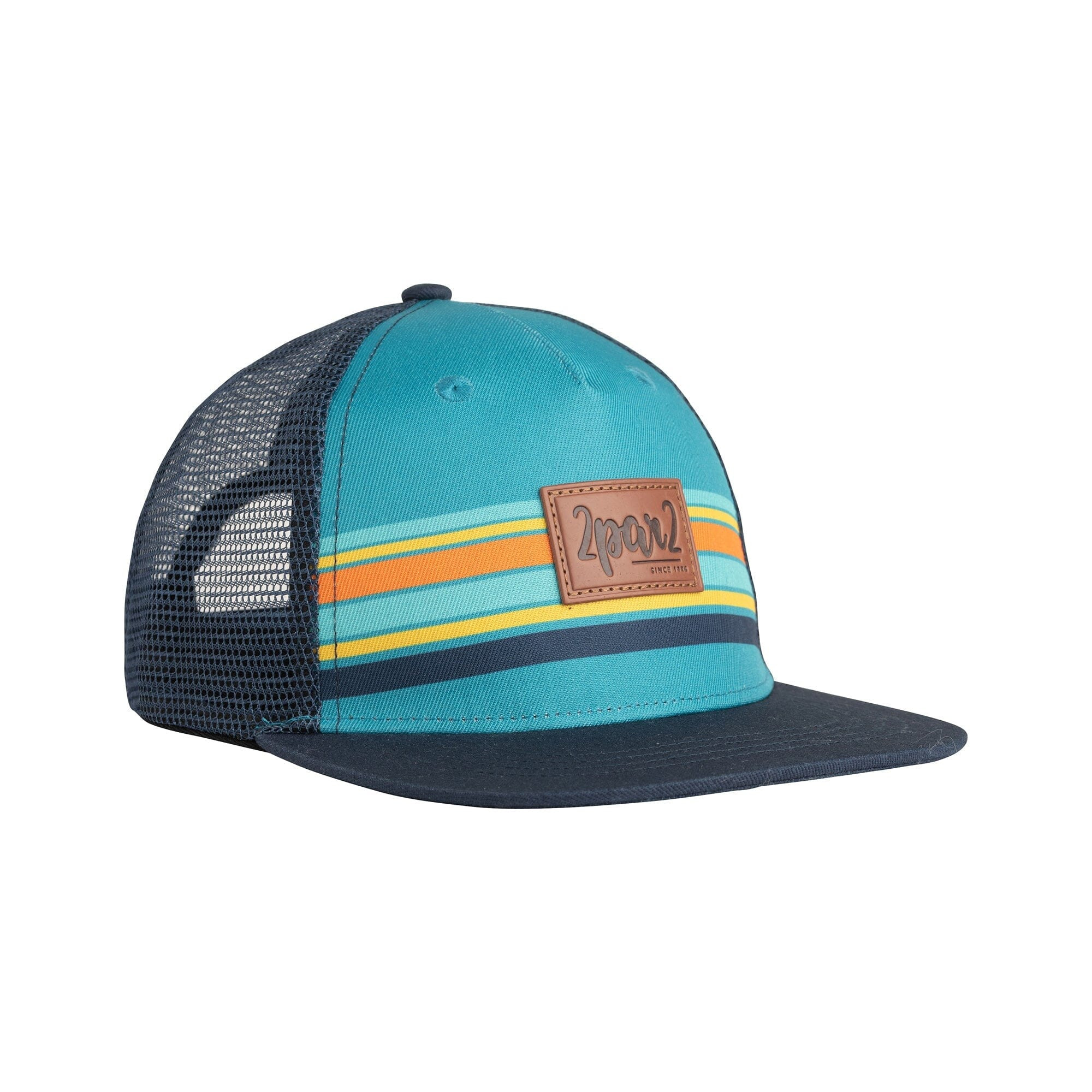 Striped Cap Turquoise | Deux par Deux Childrens Designer Clothing